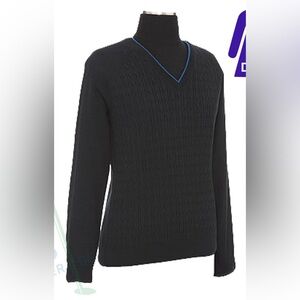 Callaway Golf Sport Women’s V-Neck Sweater Size Small, black Knit EUC